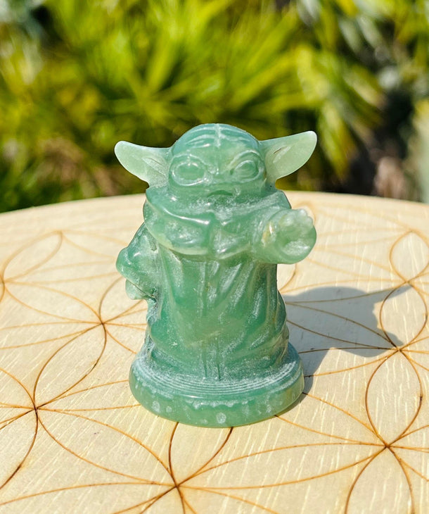 Baby Yoda Green Aventurine Carving