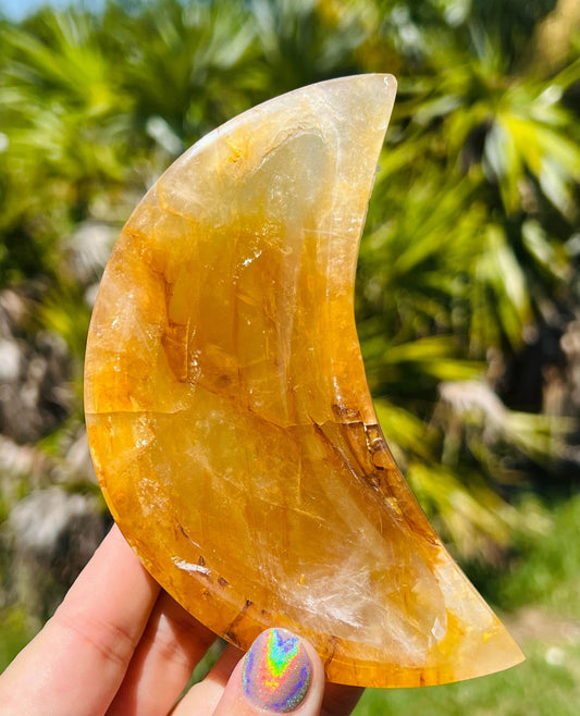 Golden Healer Moon Crystal Bowl