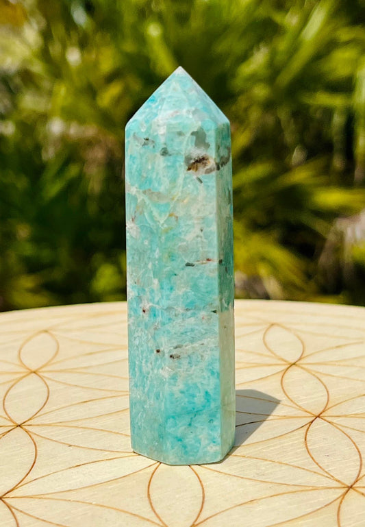 Amazonite & Smokey Quartz Tower
