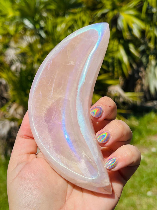 Angel Aura Rose Quartz Crystal bowl