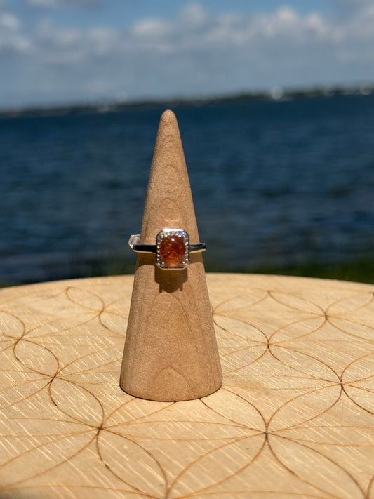 Rutile Quartz Adjustable Ring