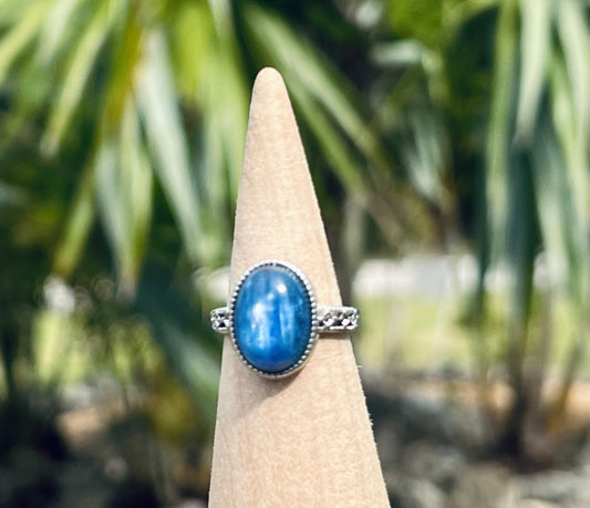 Blue kyanite Sterling Ring