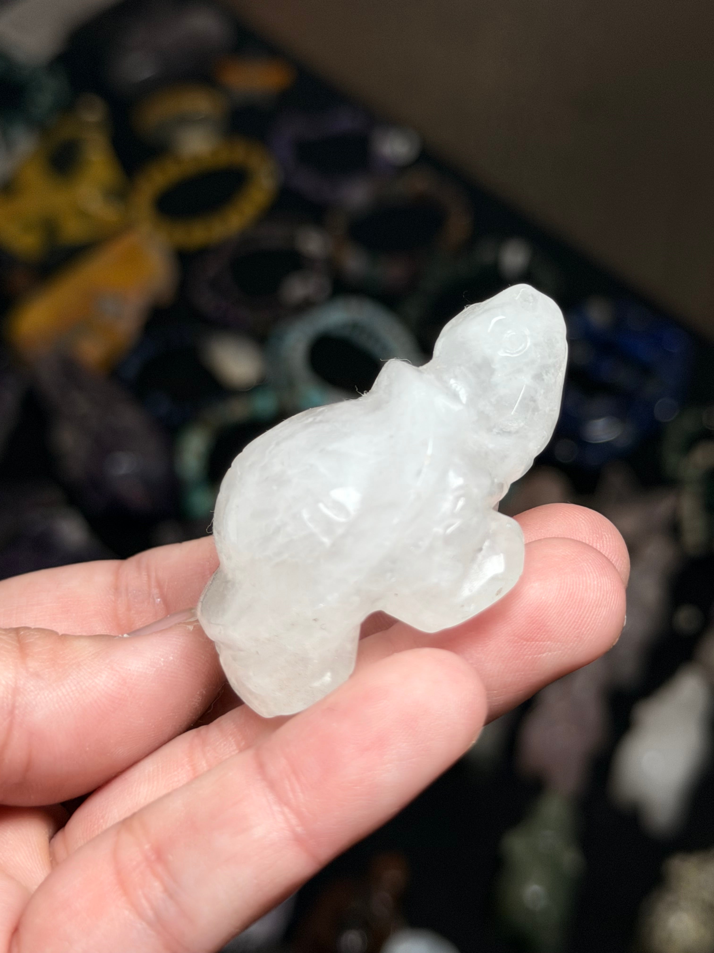 Quartz Crystal Turtle Carving