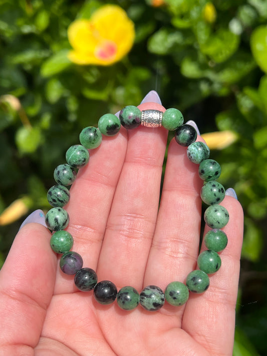 Ruby ziosite bracelet