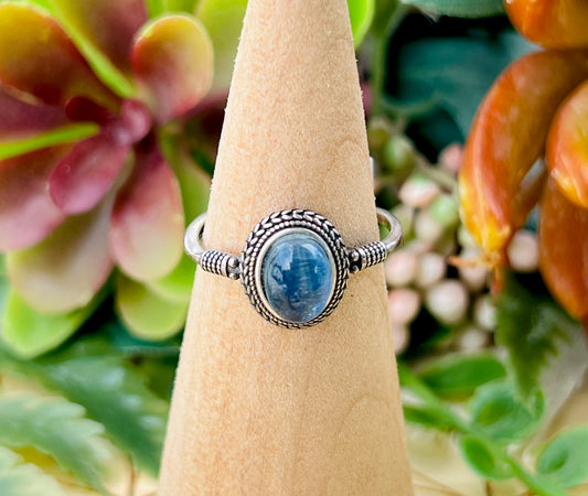 Blue Tourmaline sterling ring