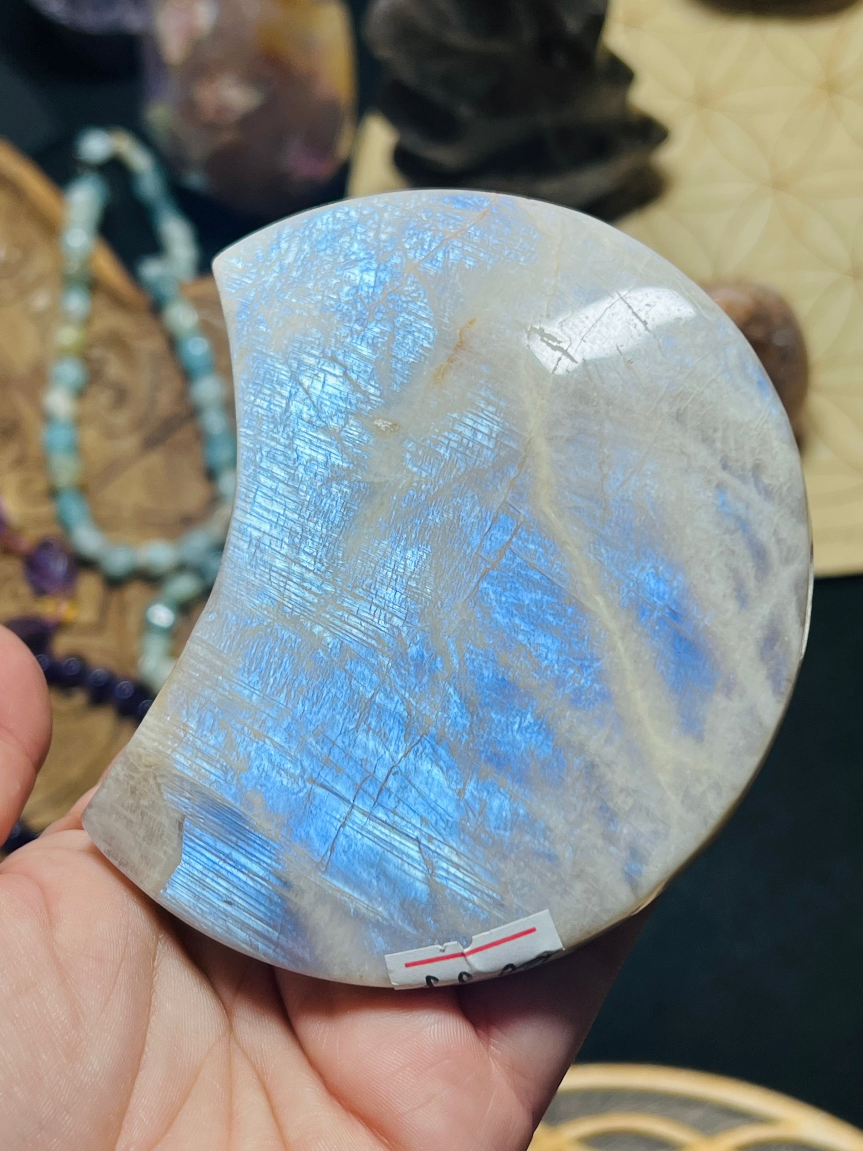 Rainbow Moonstone Cresent Moon
