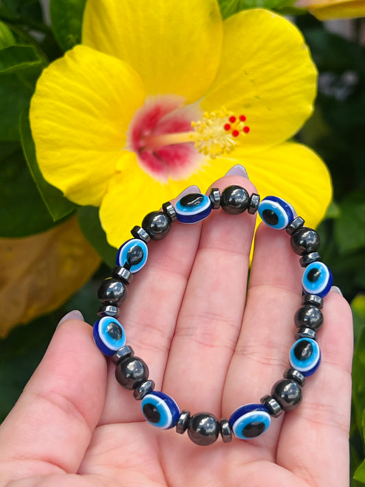 Evil Eye Hematite Bracelet