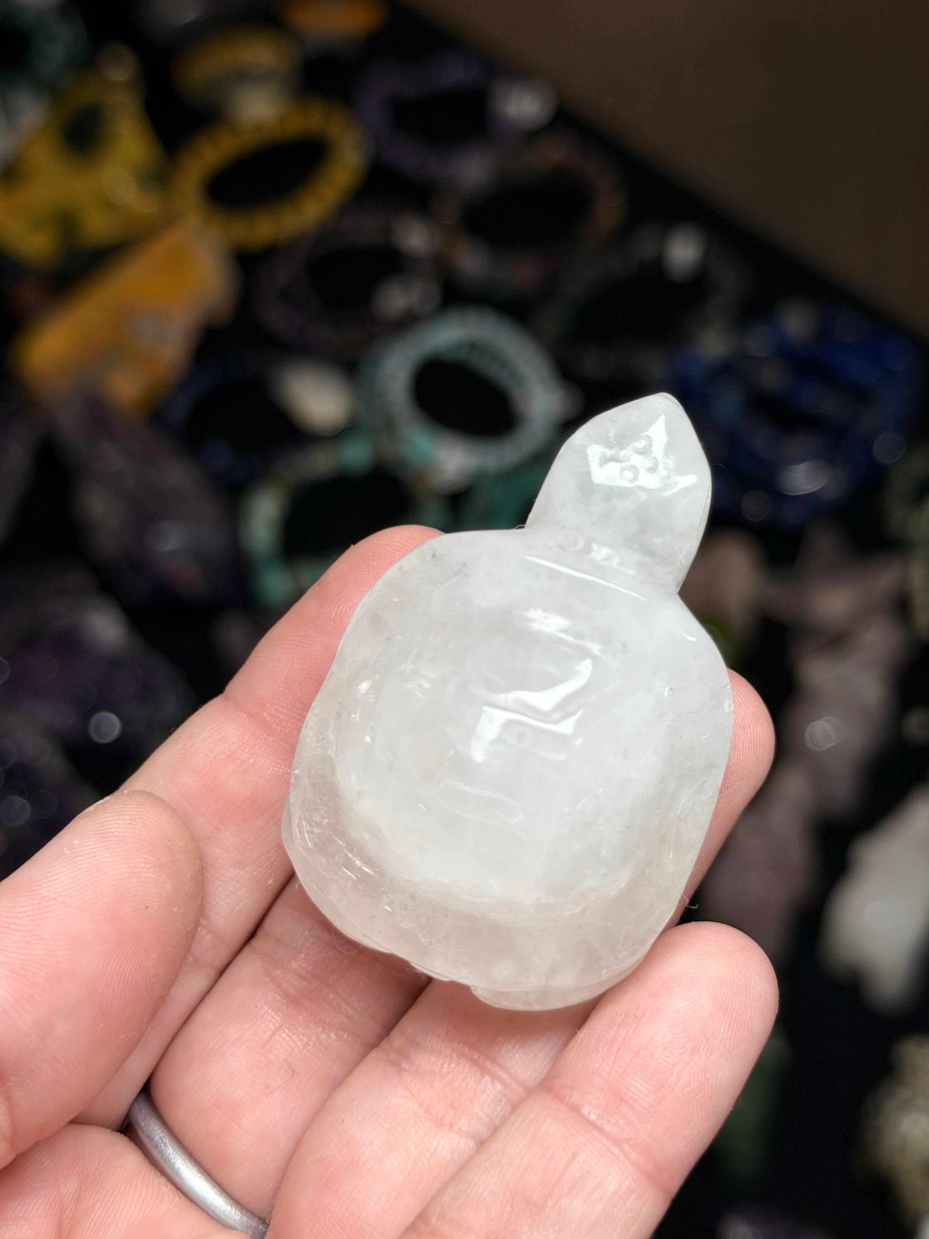 Quartz Crystal Turtle Carving