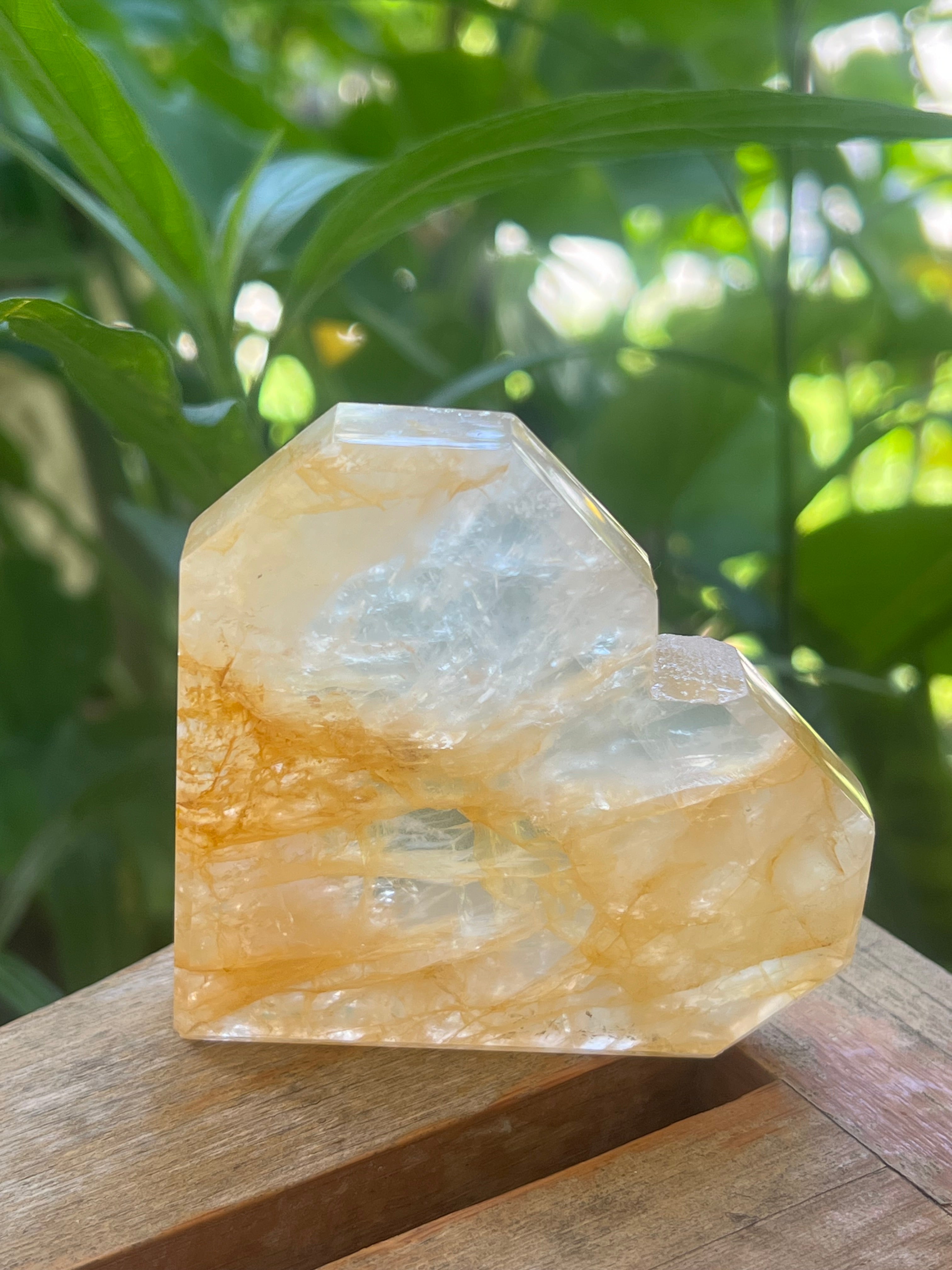 Golden Healer Crystal Heart