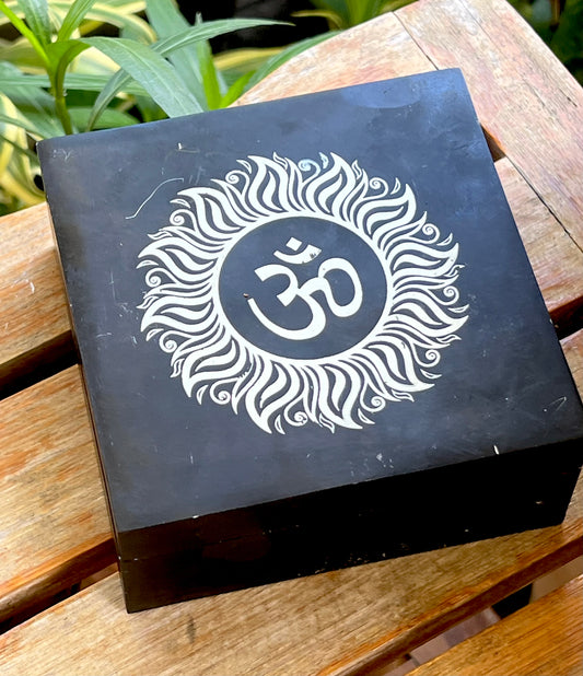 Om Obsidian Treasure Box