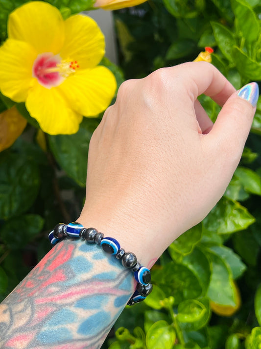 Evil Eye Hematite Bracelet