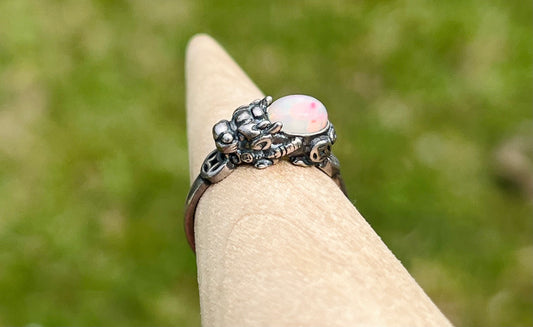 Opal Money Dragon Sterling Ring