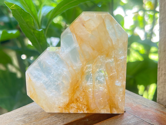 Golden Healer Crystal Heart