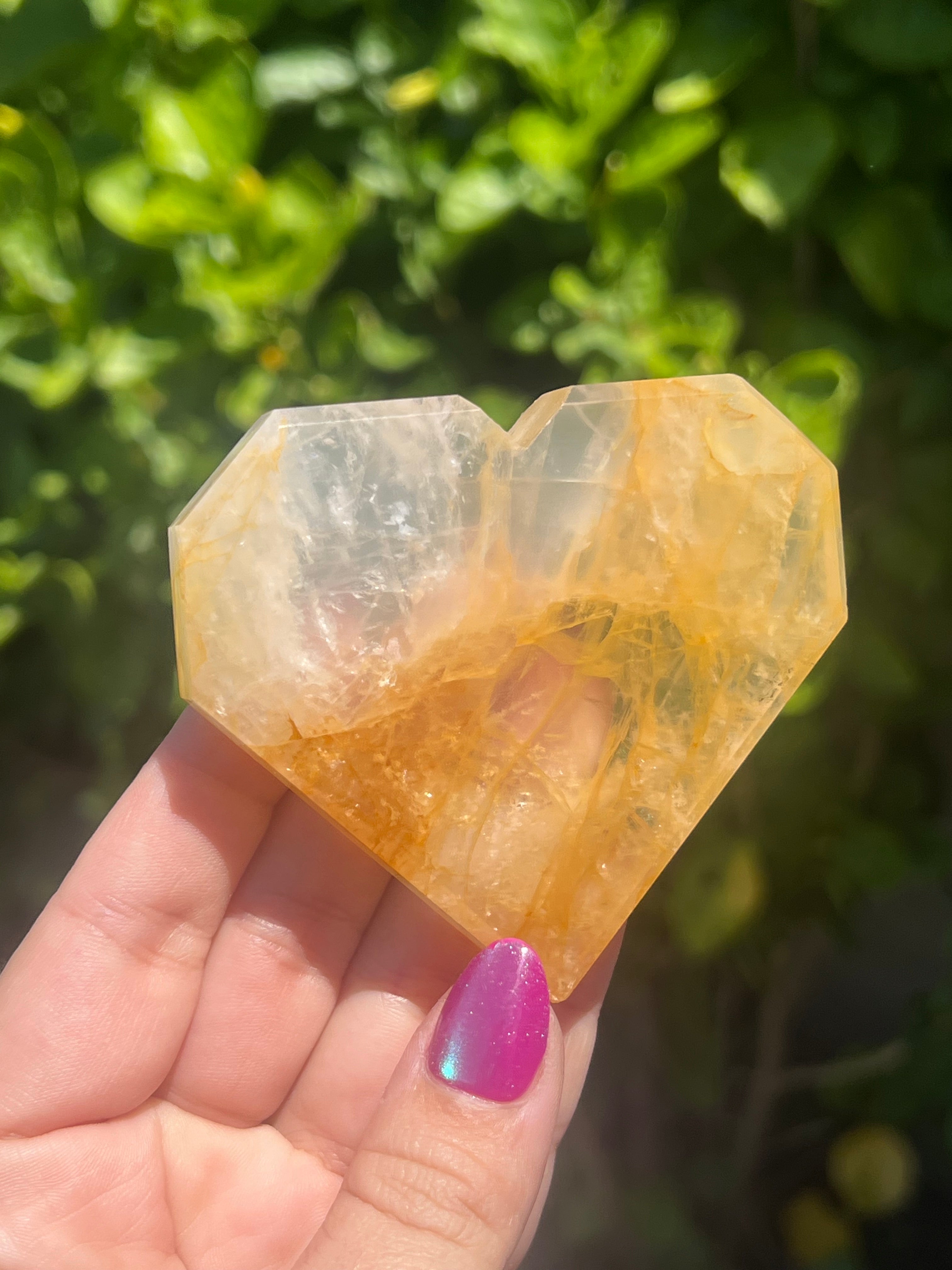 Golden Healer Crystal Heart