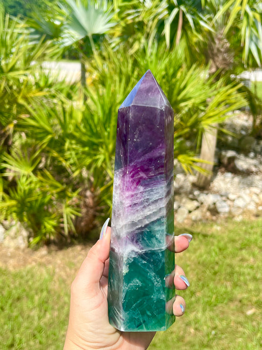 Rainbow Fluorite XXL Tower