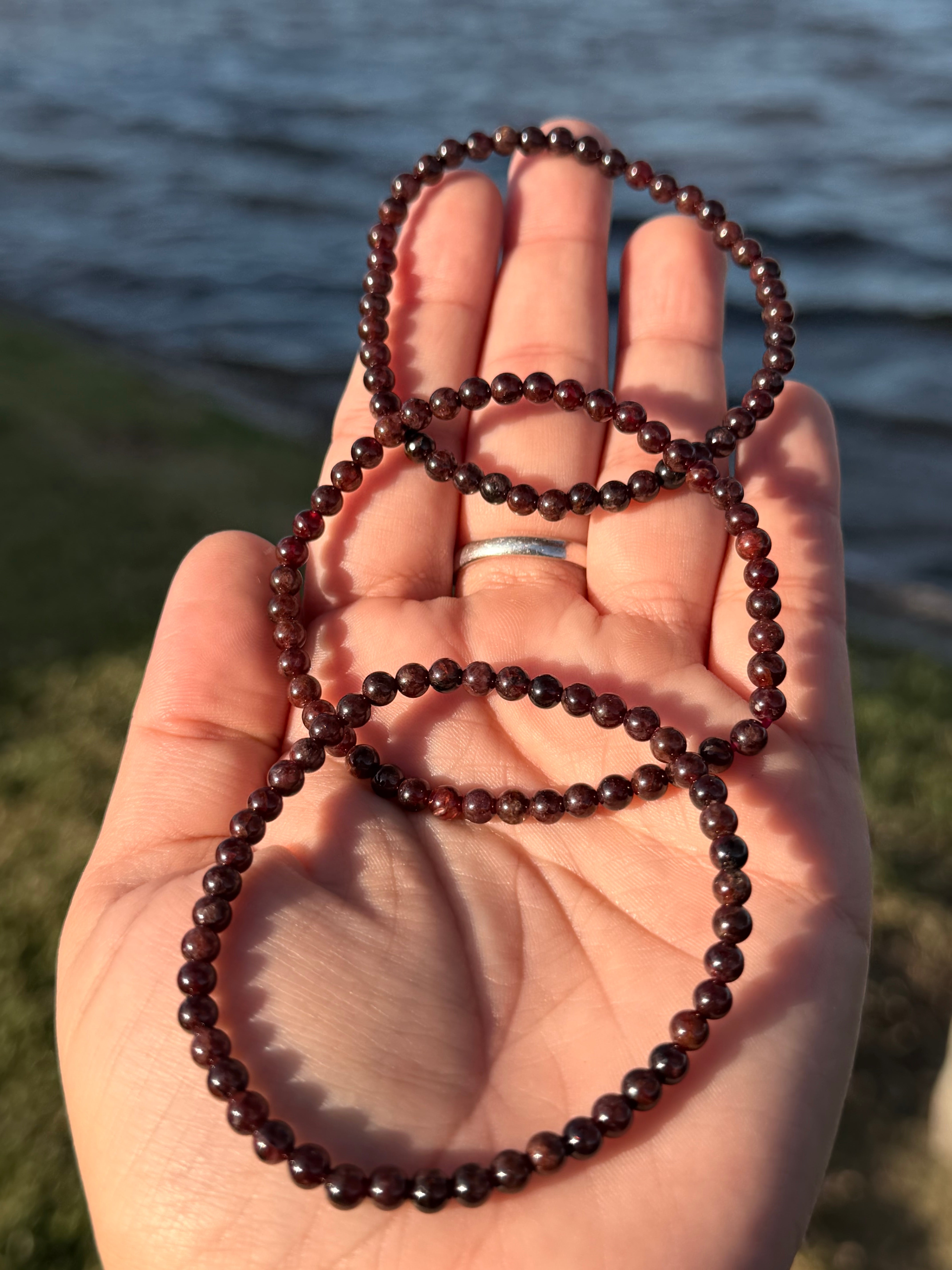 Natural Red Garnet 4mm Bracelet