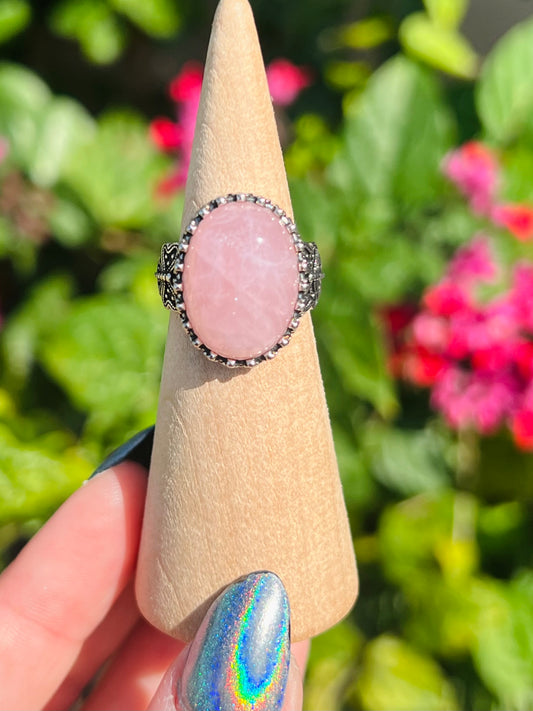 Pink Rose Quartz Ring