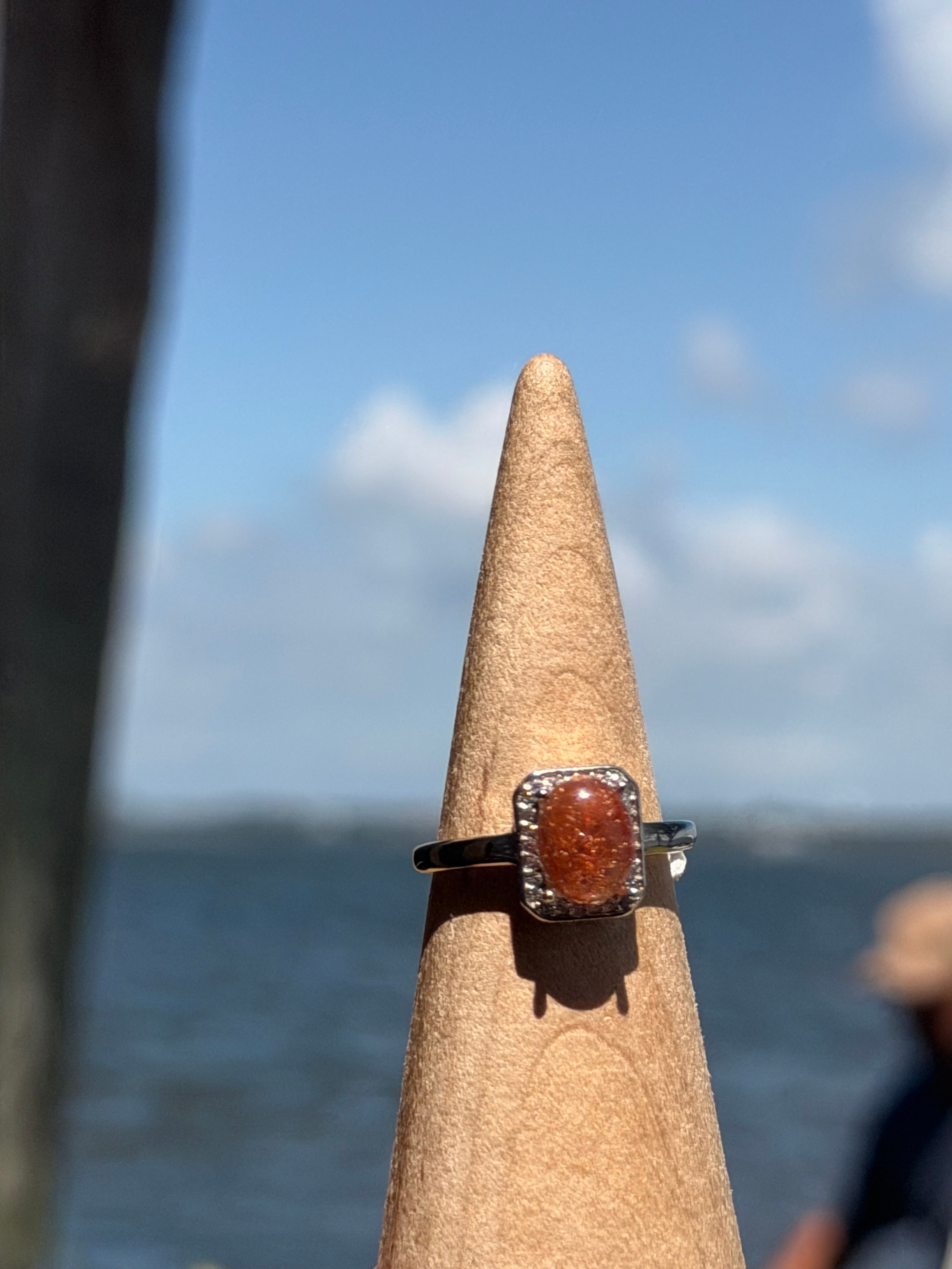 Rutile Quartz Adjustable Ring