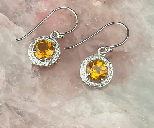 Citrine Earrings Sterling silver