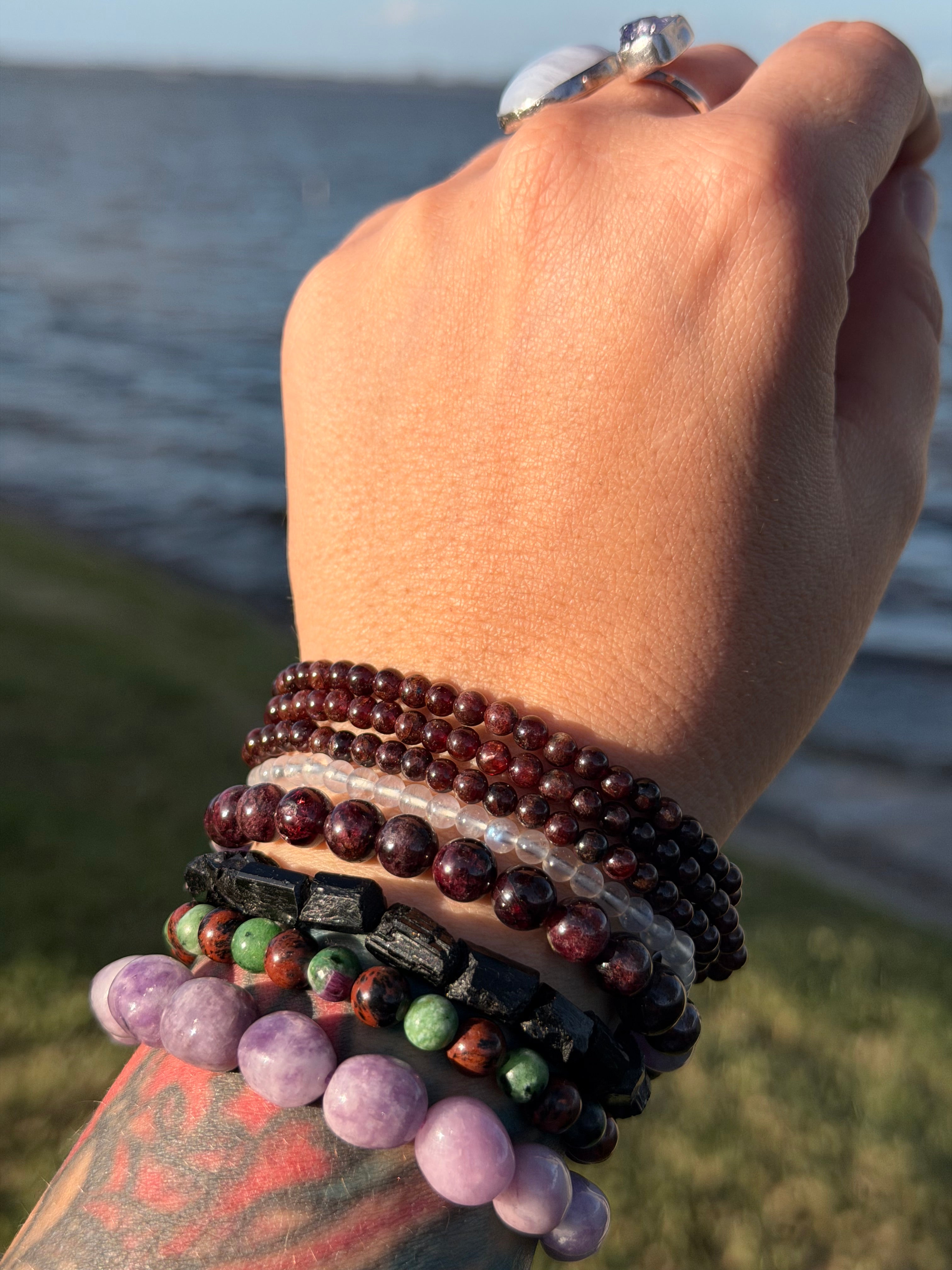 Natural Red Garnet 4mm Bracelet
