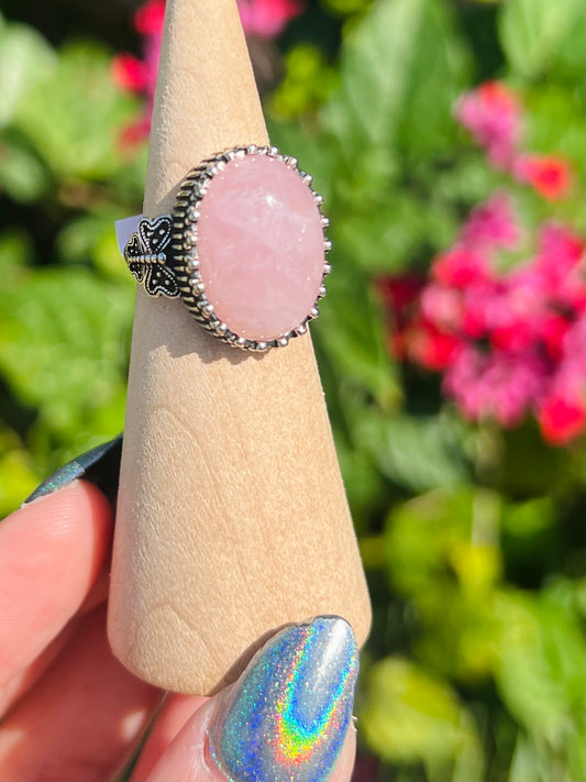 Pink Rose Quartz Ring