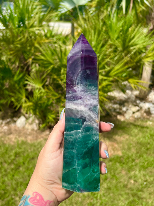 Rainbow Fluorite XXL Tower