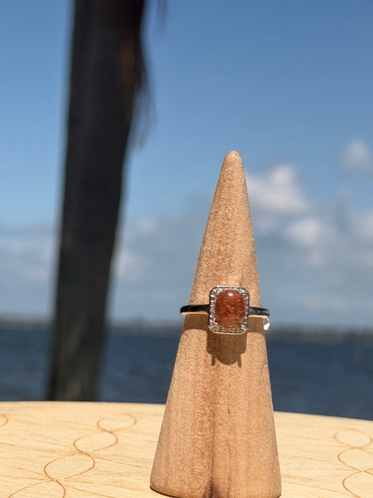 Rutile Quartz Adjustable Ring