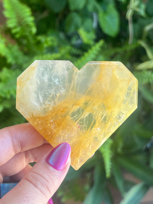 Golden Healer Crystal Heart