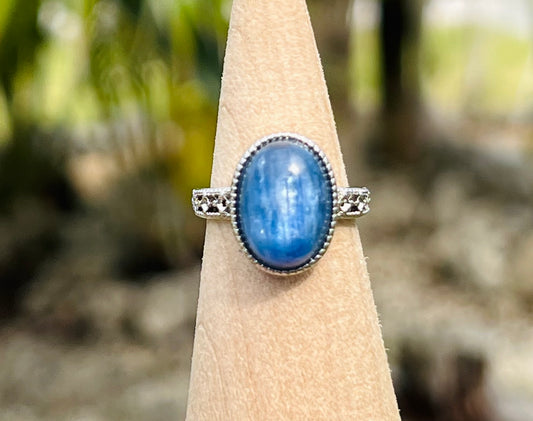 Blue kyanite Sterling Ring