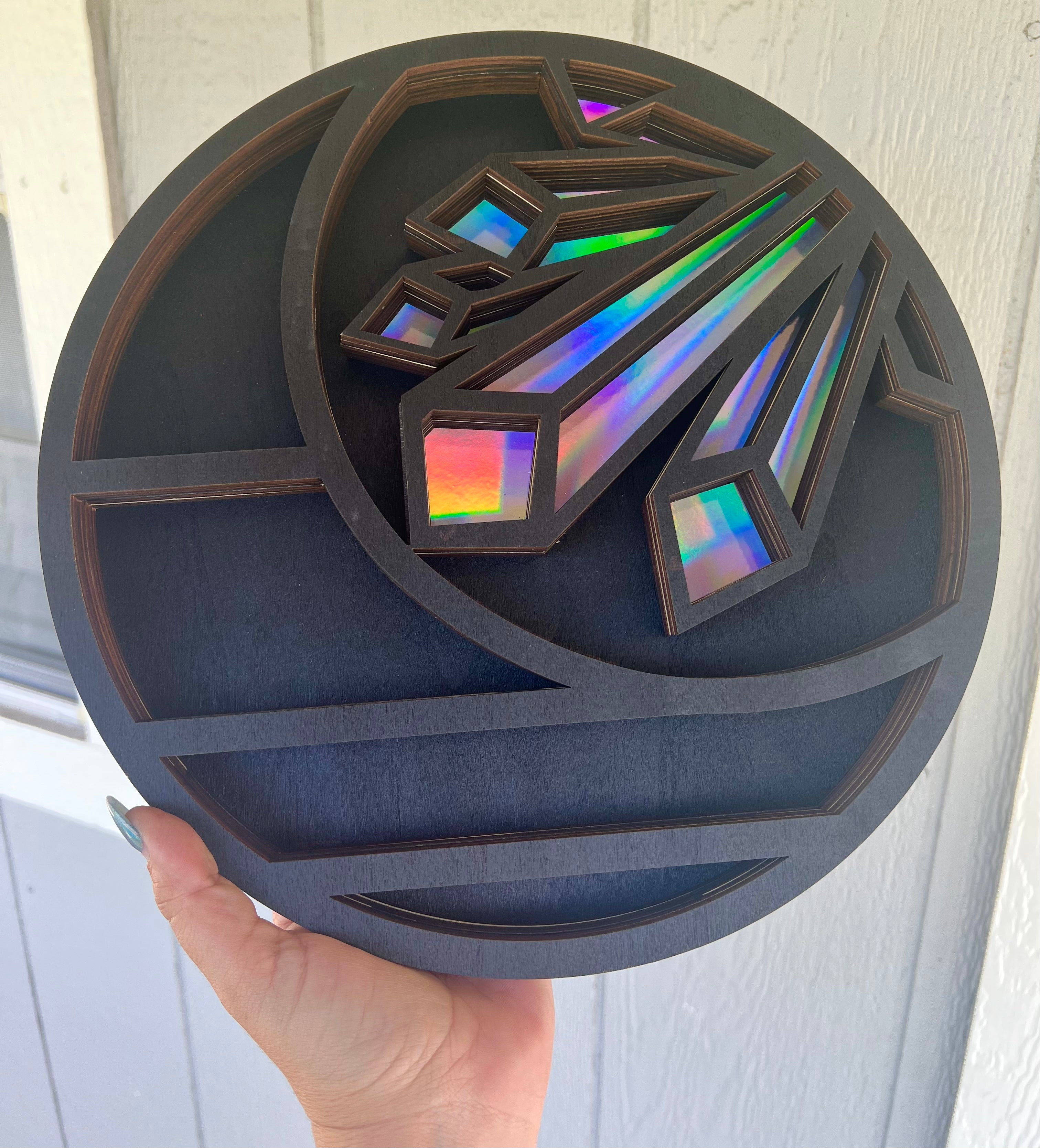 Crystal Holographic Moon Wall Shelf