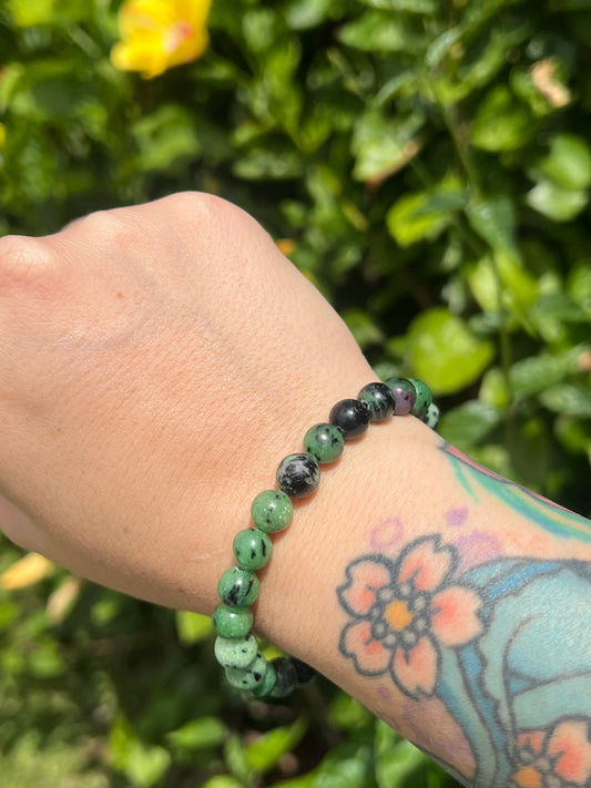 Ruby ziosite bracelet