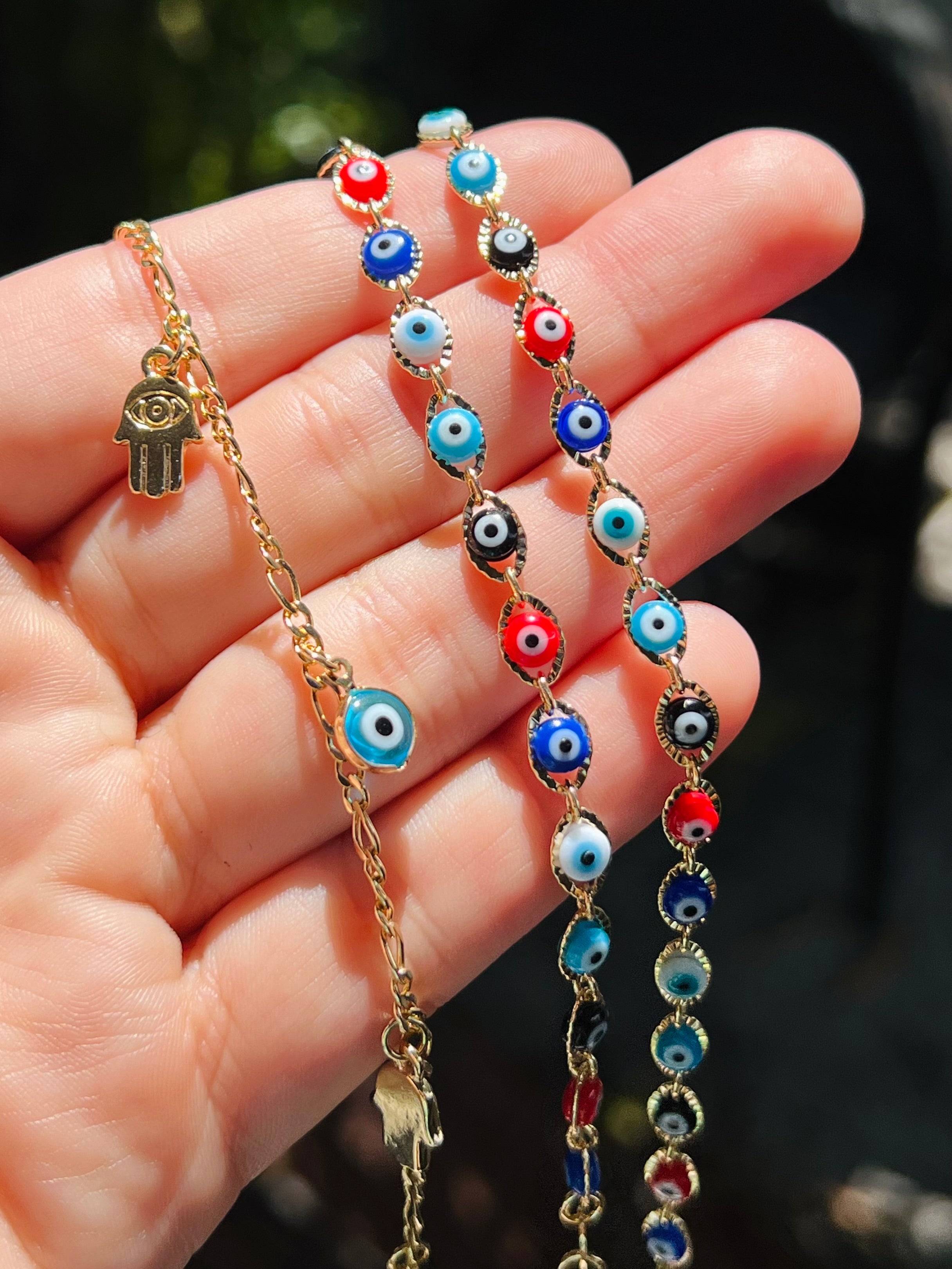 18k Goldfill Evil Eye Anklet