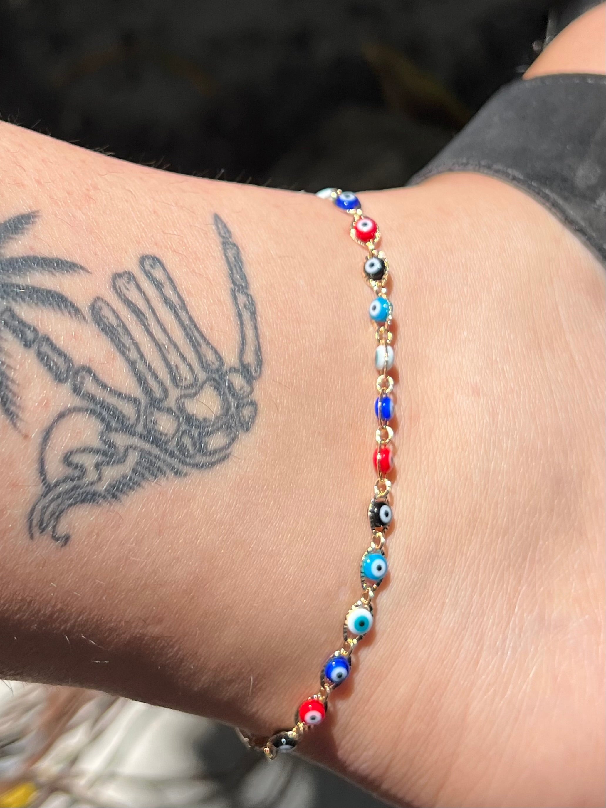 18k Goldfill Evil Eye Anklet