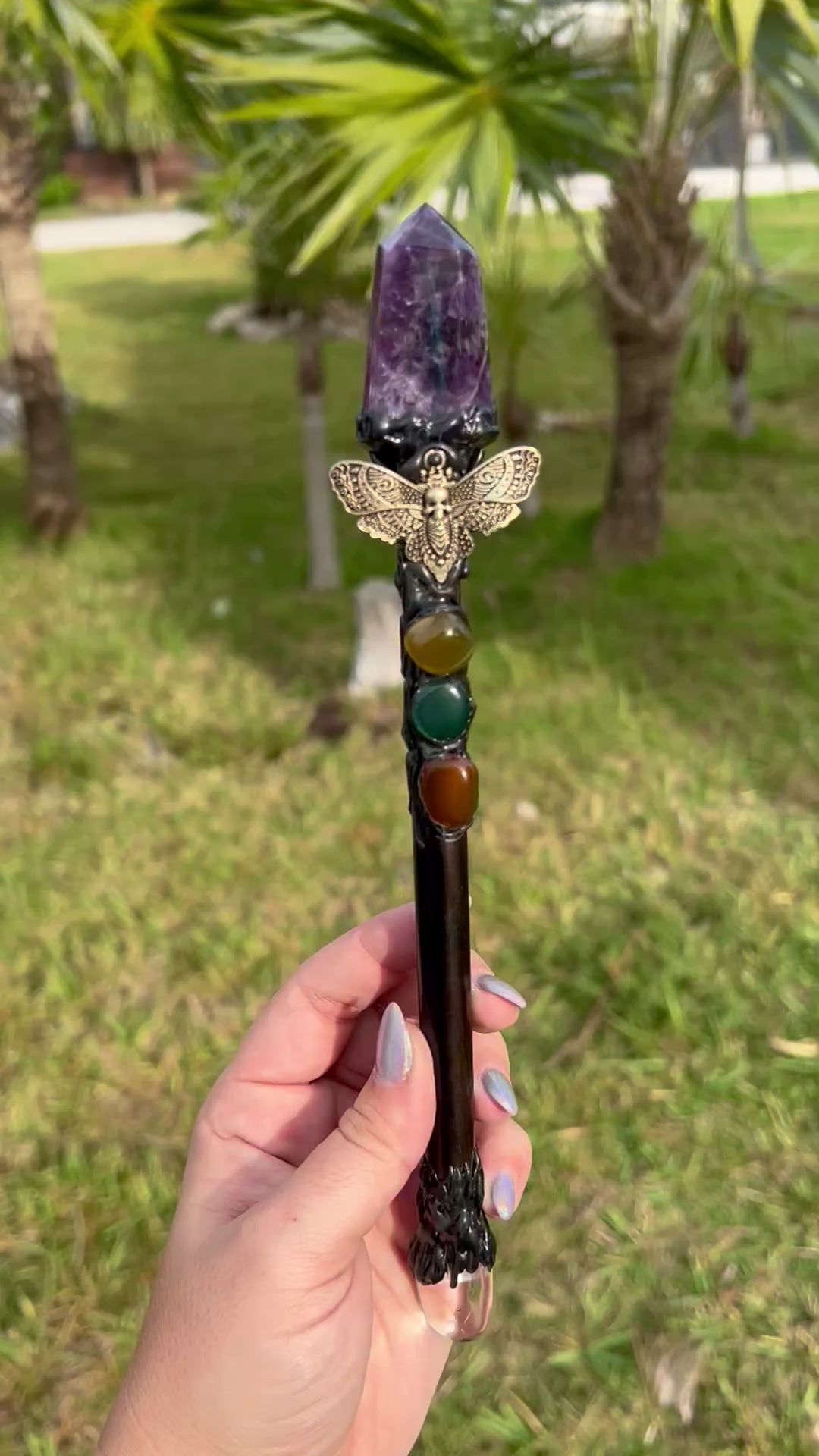 Amethyst crystal wand