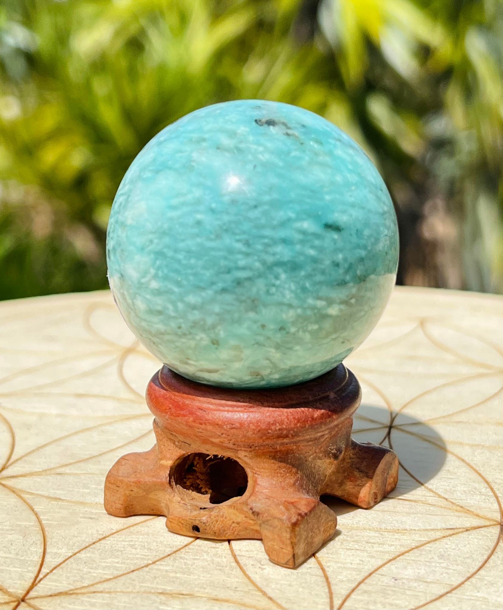 Amazonite & Smokey Quartz Sphere