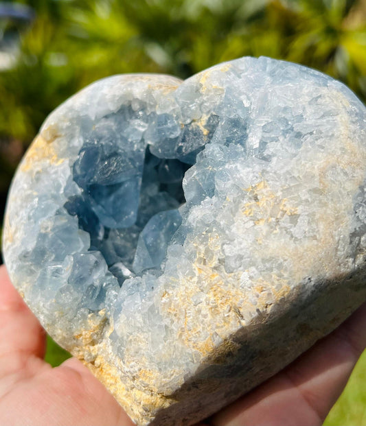 Druzy Blue Celestite Heart (XLarge)