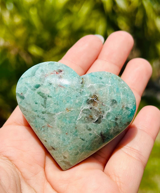 Amazonite & Smokey Quartz Heart