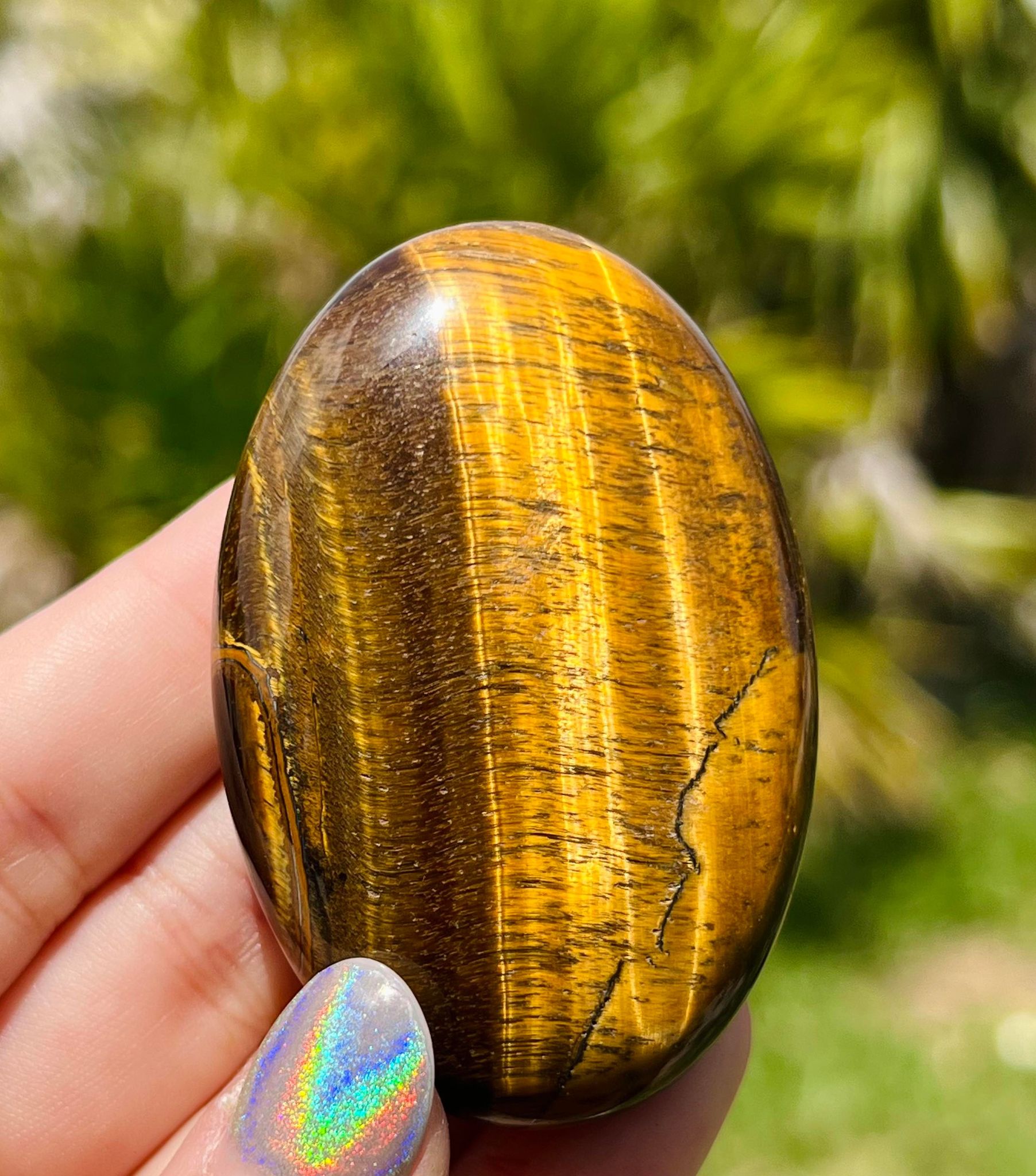 Tiger Eye Palm Stone