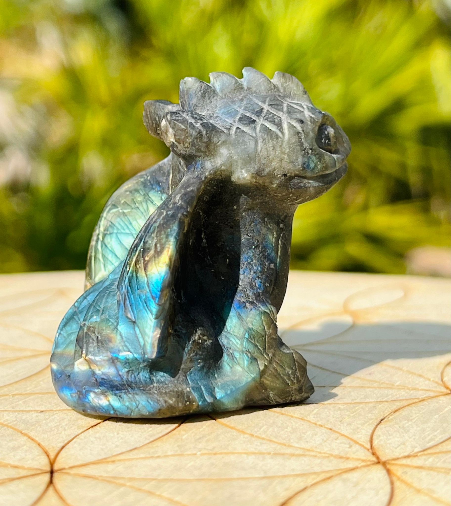 Labradorite Toothless Dragon Carving