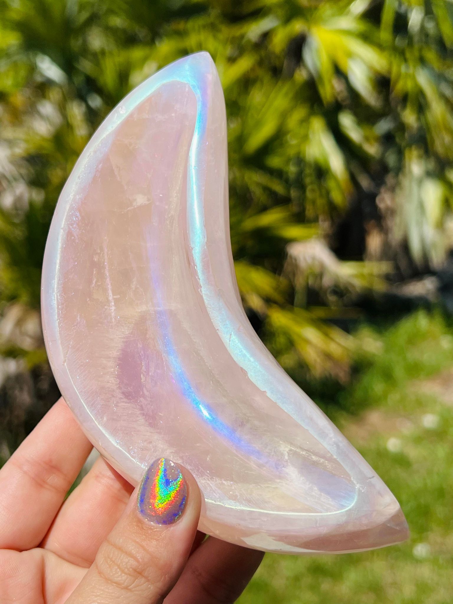 Angel Aura Rose Quartz Crystal bowl