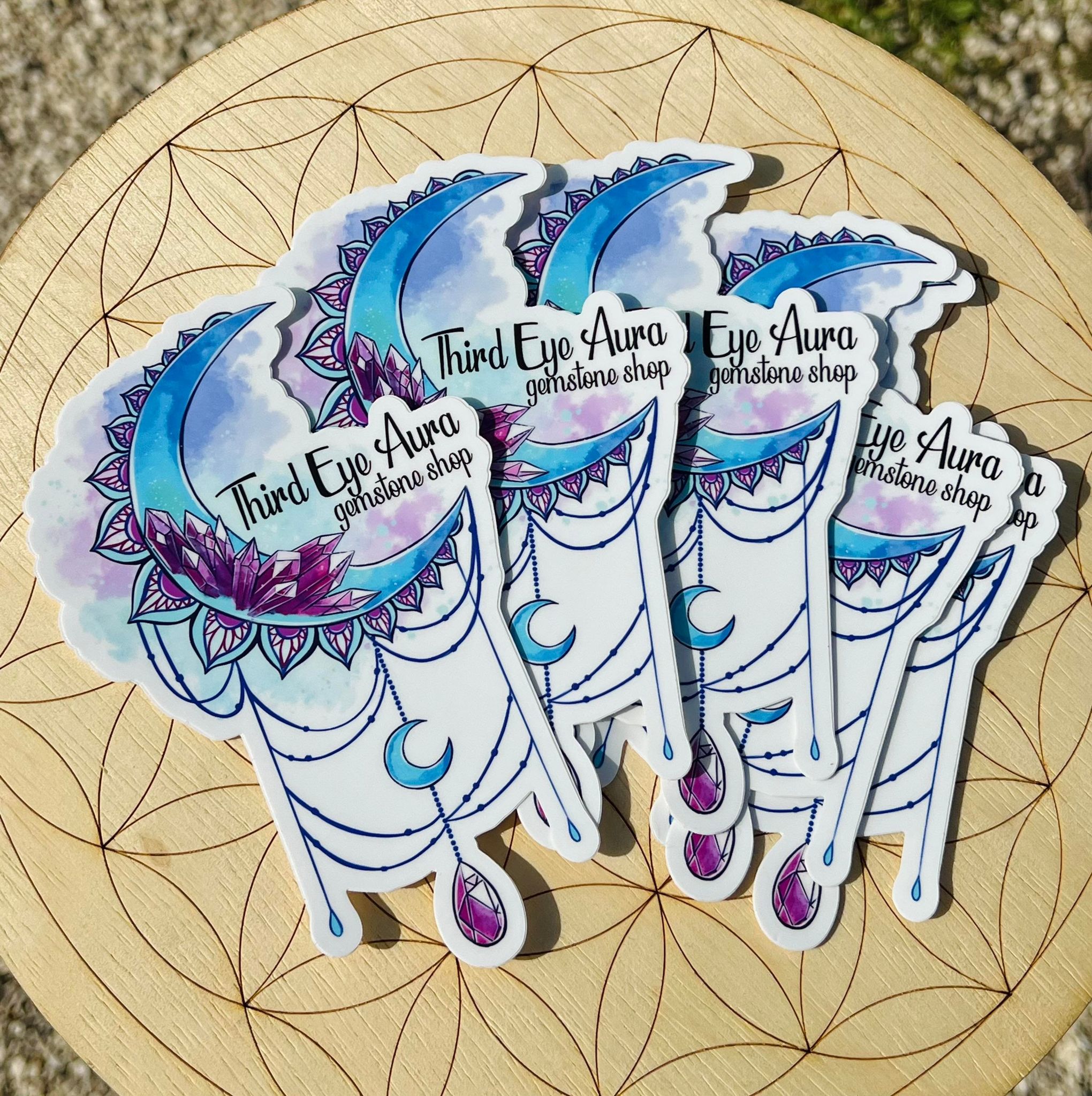 Third Eye Aura Crystal Moon Sticker