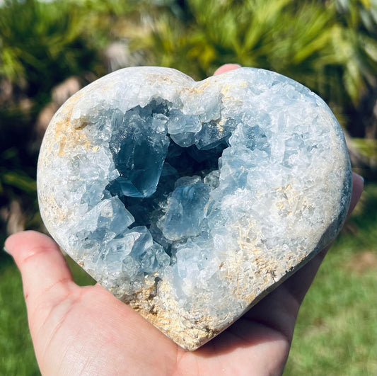 Druzy Blue Calcite Heart (XLarge)
