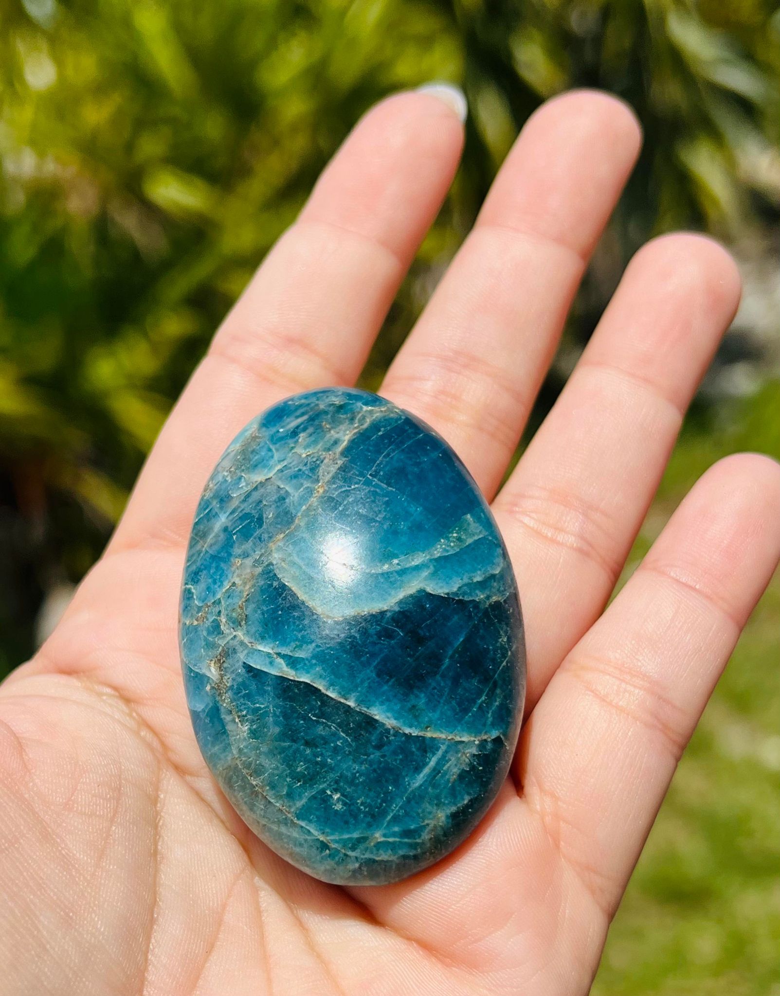 Blue Apatite Palm Stone