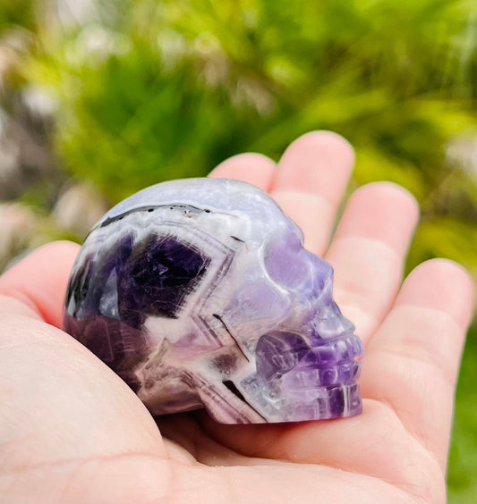 Chevron Dream Amethyst Skull