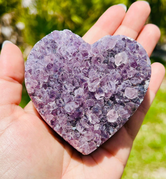 Raw Amethyst Heart  (large)