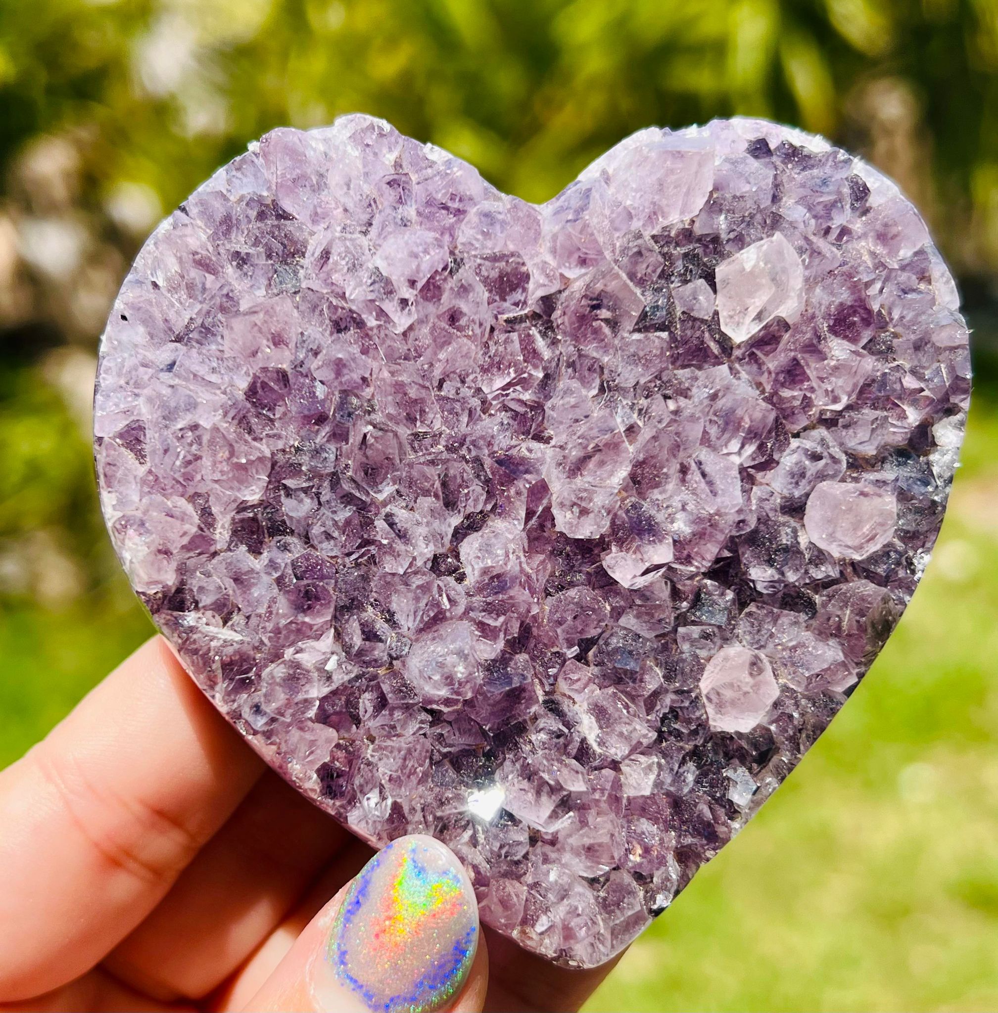 Raw Amethyst Heart  (large)