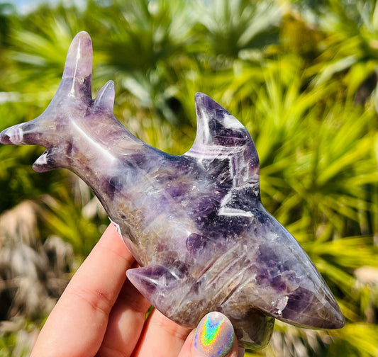 Rare Chevron Dream Amethyst Shark (Large)