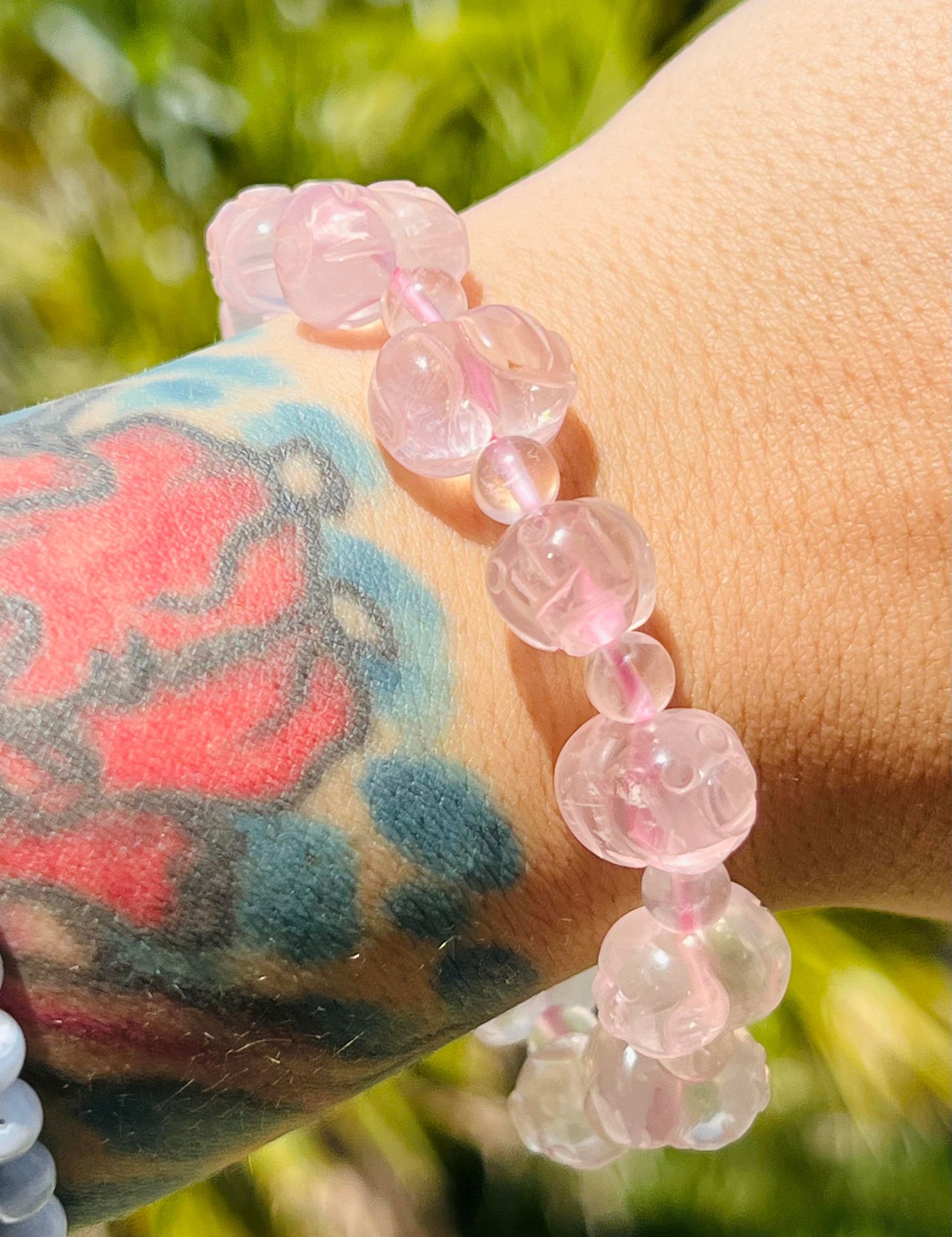 Rose Quartz Piggy Bracelet