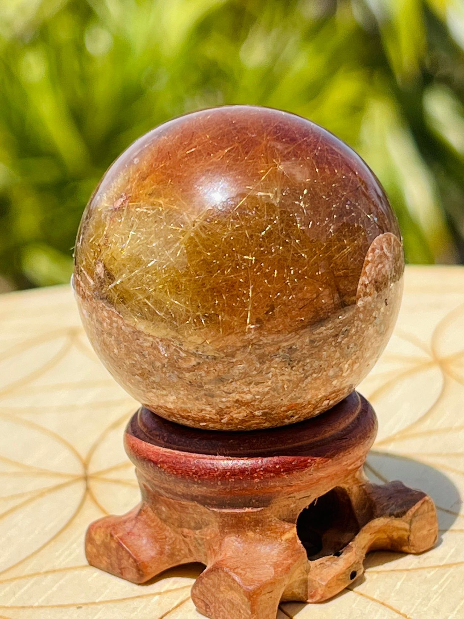 Garden Rutilated Quartz Sphere