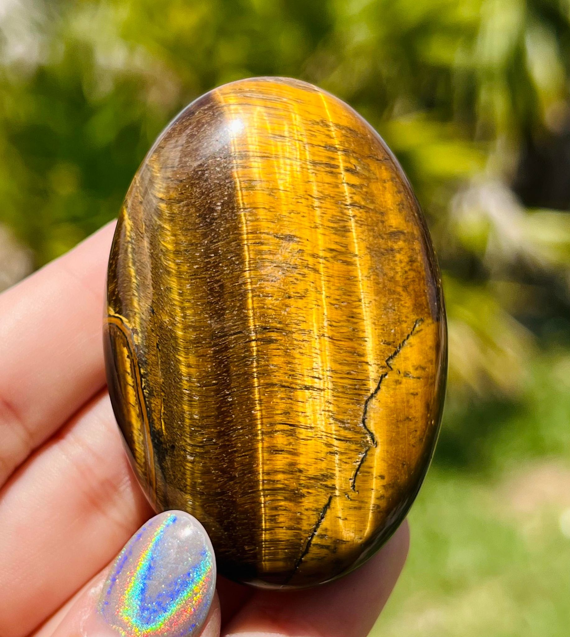 Tiger Eye Palm Stone